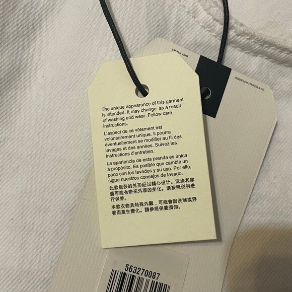 Levi’s 501 Signature Button Fly High Rise Cream Denim Shorts Women's Size 31 - Picture 11 of 14